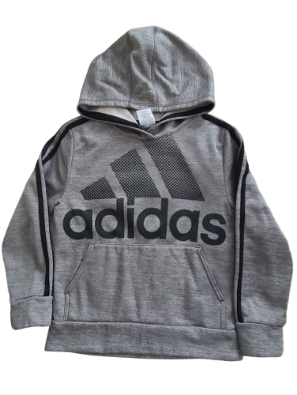 adidas Kids Gray Hoodie with Black Logo